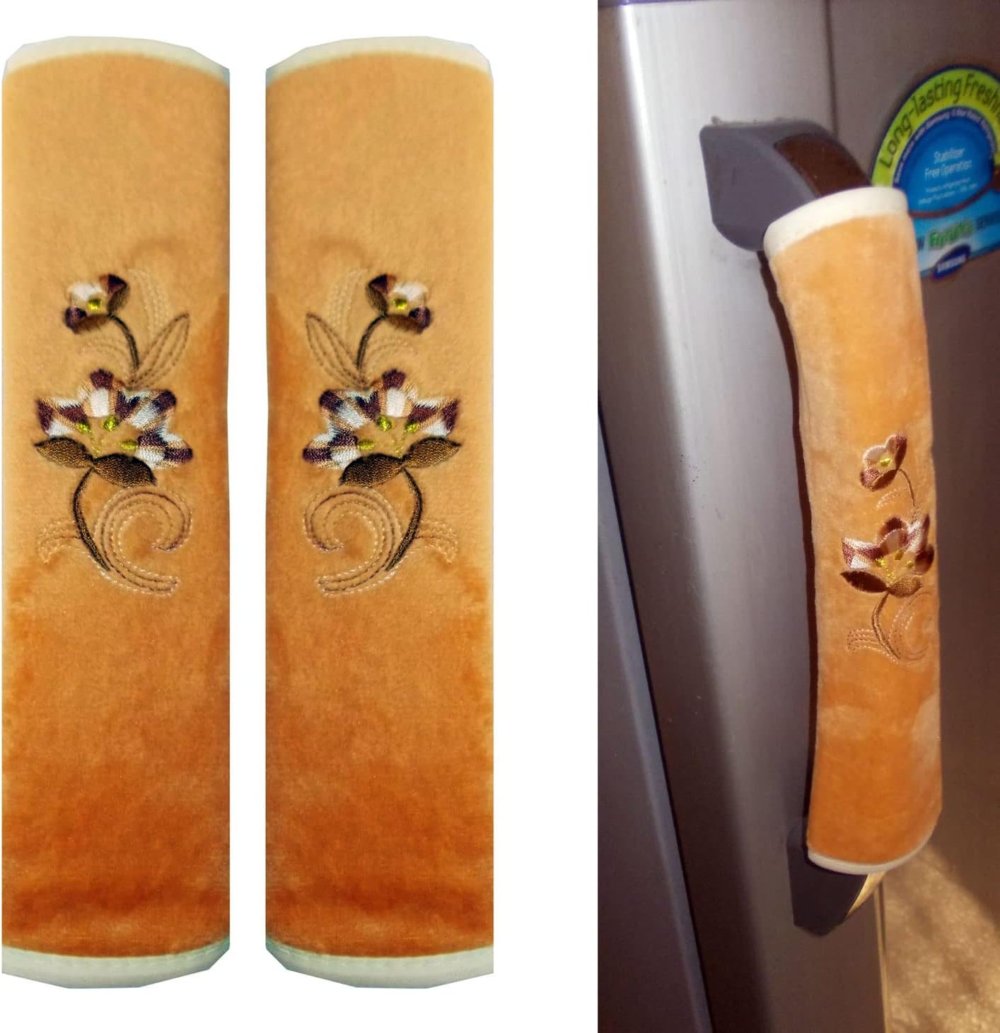 Aj Creations Multipurpose Fridge Handle Cover, Washable Refrigerator Fridge Handle Cover Cases Used for All Brands Single Door Top Door Double Door Safe and Shock Proof with Dirt Free (Multi, 1 Pair)