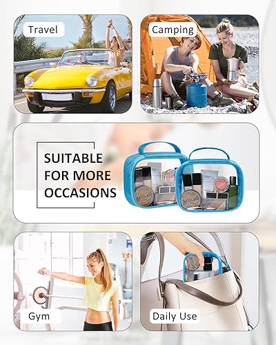 Miniatura 6 de Moyad Bolsa de aseo transparente aprobada por la TSA, tamaño de cuarto de galón 3-1-1, bolsa para artículos de tocador para viajes, bolsas de