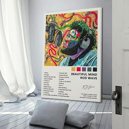 Miniatura 3 de BRANSUSII Póster artístico con ondas de barra para estética de habitación, póster artístico en lienzo, impresión moderna de pared para dormitorio