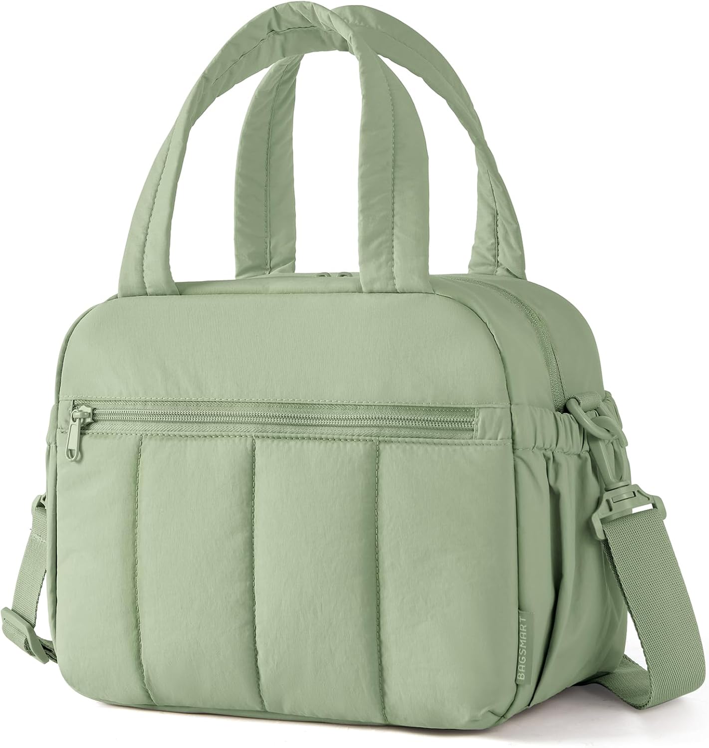 BAGSMART Puffy Lunch Bag for Women, Insulated Lightweight Tote Sage Green