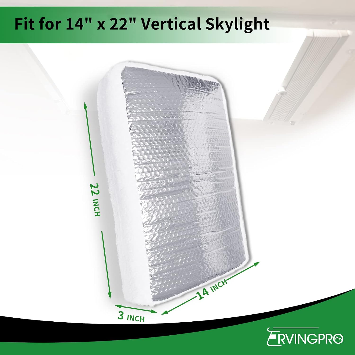 RVINGPRO RV Vent Insulator 14" x 22" x 3" RV Vent Pillow RV Skylight Insulator with Reflective Surface for Rectangular Skylight in Hallway