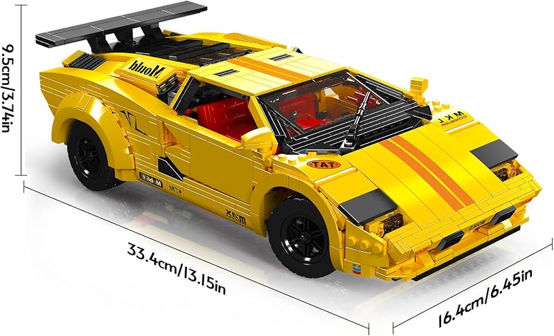 Mould King 13195H Technic Sportautó Építőkocka Szett, 1384 Darabos Távirányítós Versenyautó Modell, DIY Autó Játék 14+ Éveseknek