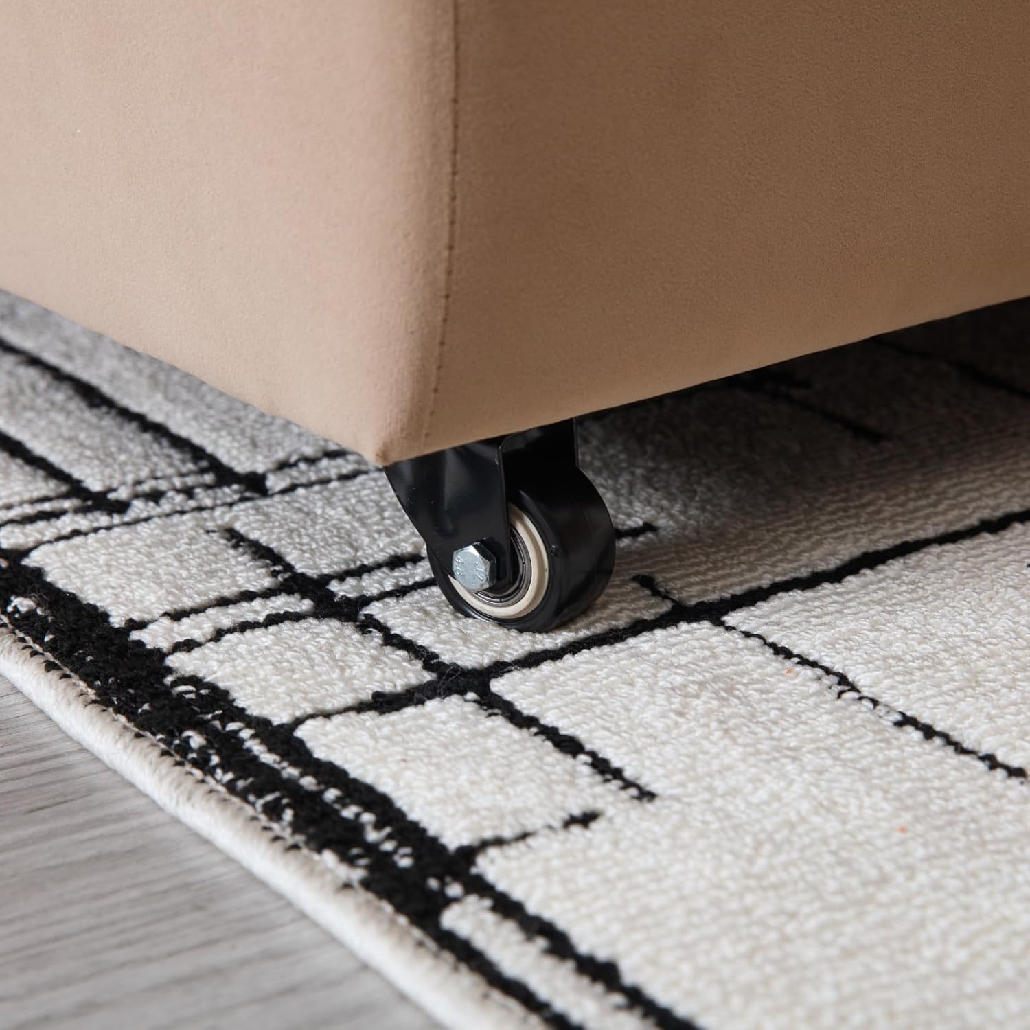 Barrel Dining Chair with Casters, Upholstered Velvet Rolling Dining Room & Kitchen Chairs, Modern Accent Side Armchair with Wheels for Bedroom Reading Room Living Room, Khaki, 1 PCS