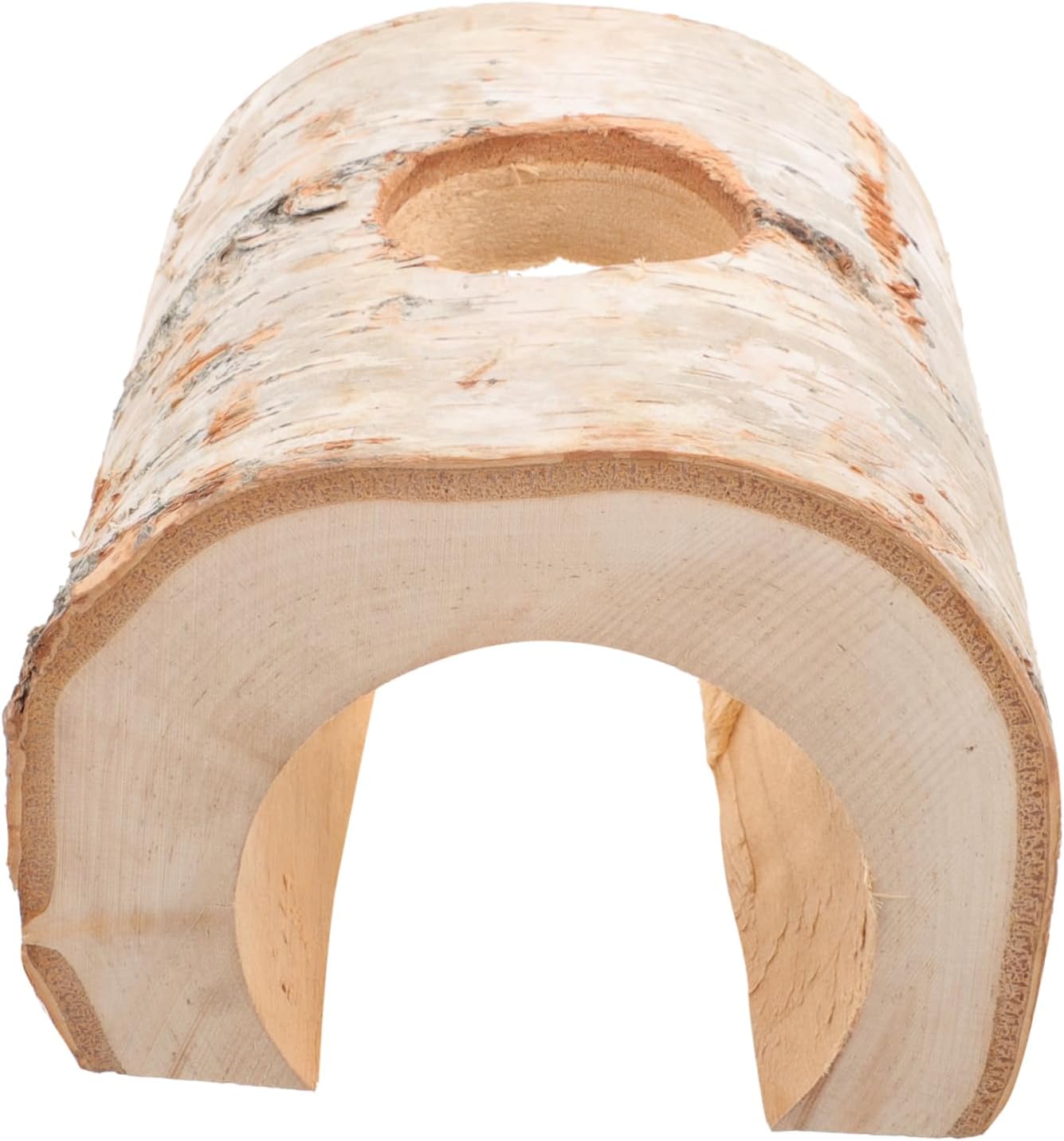Birch Tree Hiding Tunnel Wooden Hamster Cave Pet Play Tunnel Natural Wood Fragrance