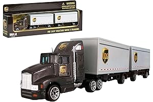 Daron UPS Die Cast Tractor with 2 Trailers