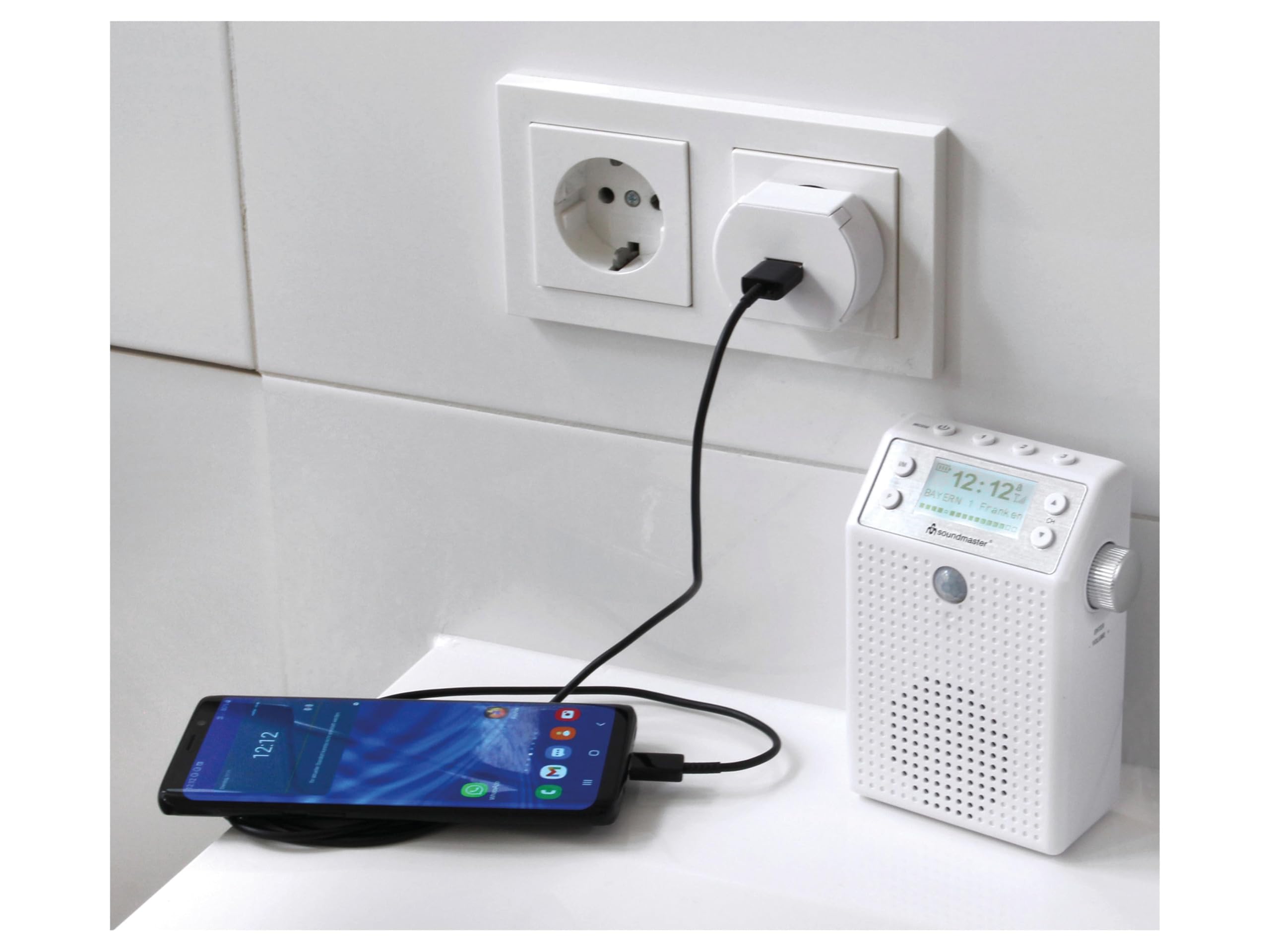 Soundmaster DAB60WE Radio Da Doccia Portatile con DAB+ FM-RDS Bluetooth