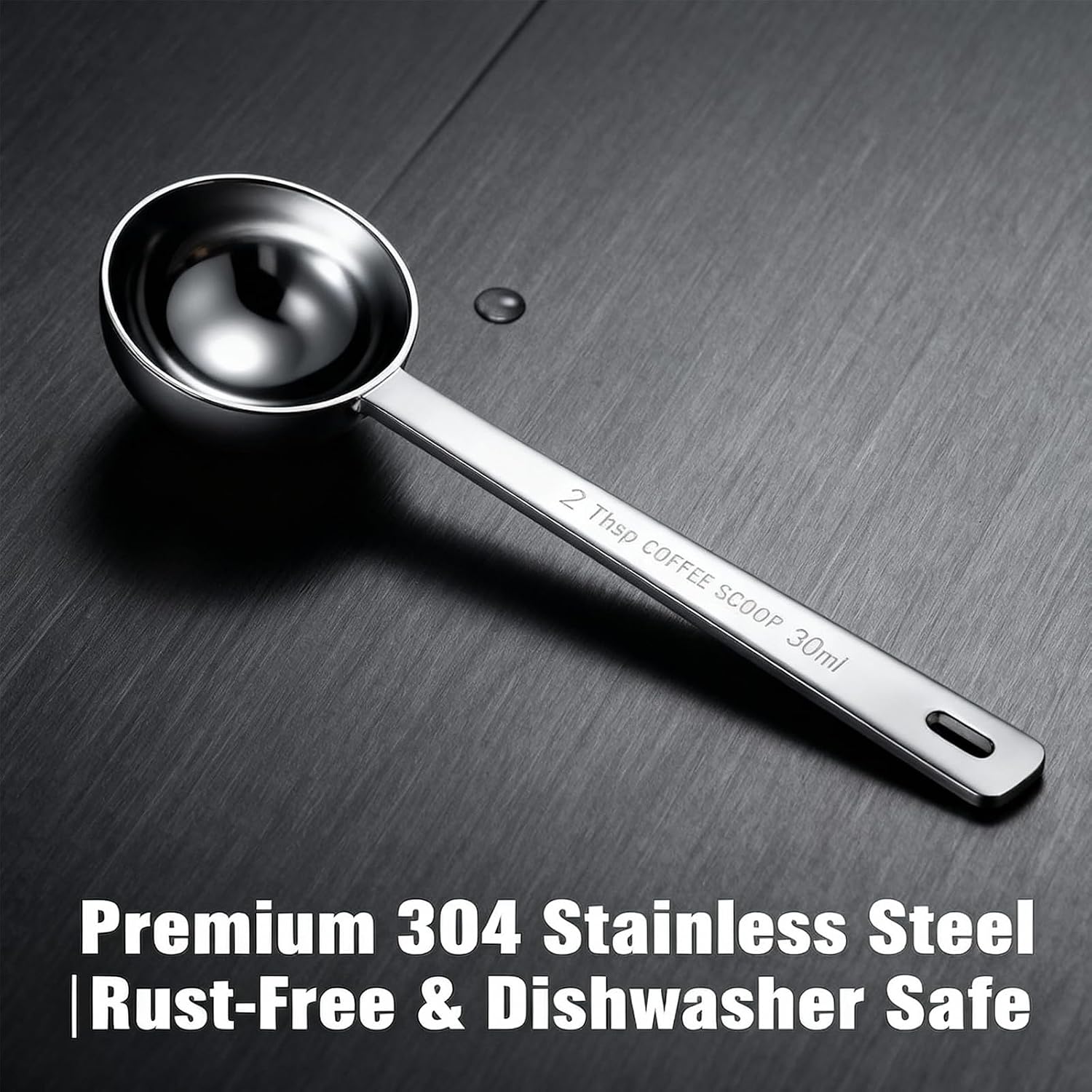 5/10 Pack 2 Tablespoon Scoop, 304 Stainless Steel Long Handle Measuring Spoon 30ml for Coffee, Tea, Protein Powder, Baking & Spice Jars (5 Pack)