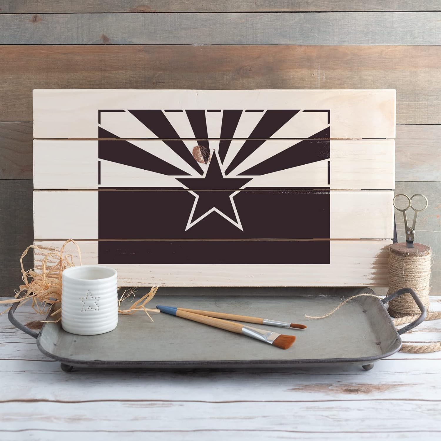 Arizona State Flag Stencil - Arizona, Flag Stencil, Stencil Arizona, Stencil Flag, Arizona Stencil