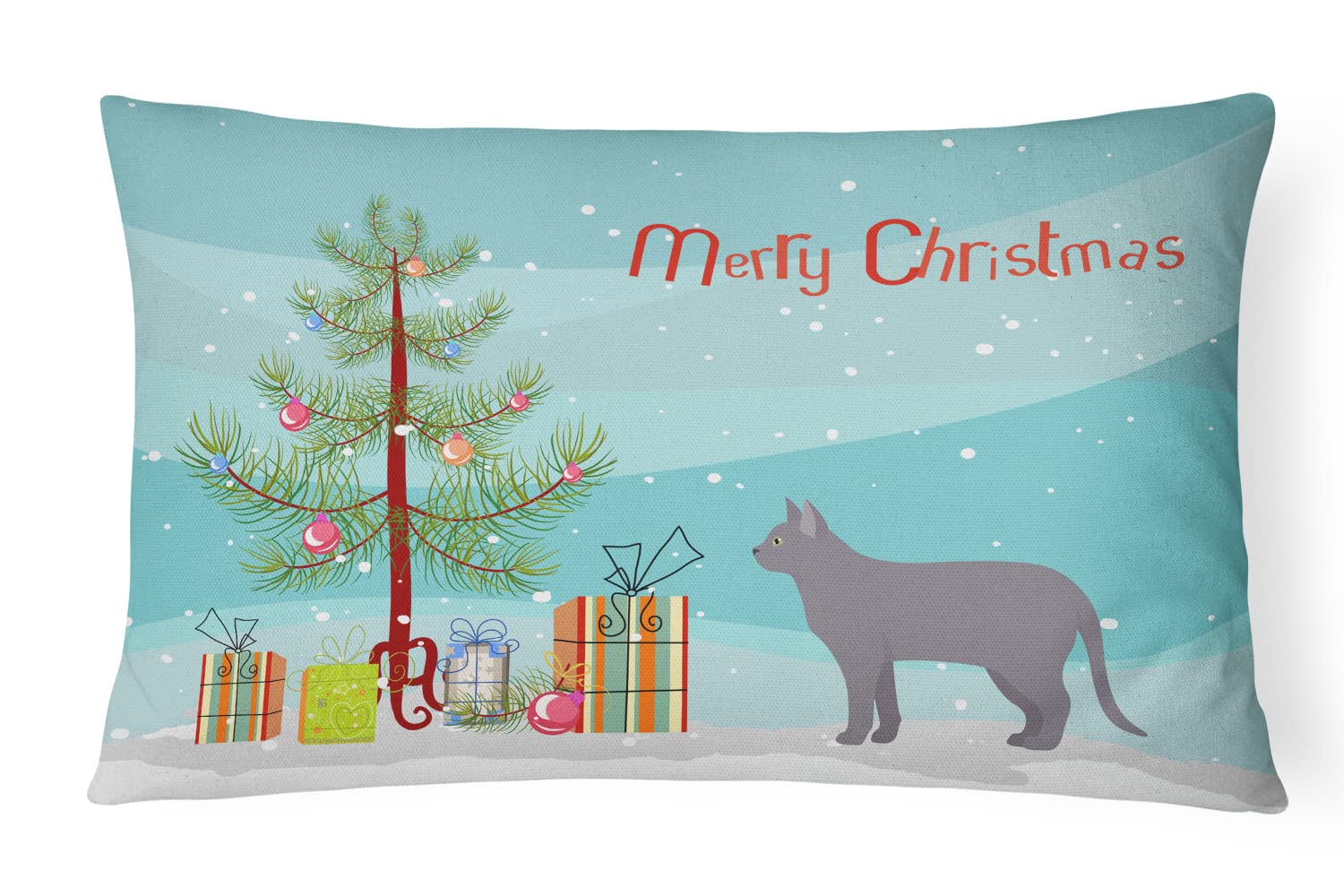 Coussin Korat Chat Merry Christmas en toile, le cadeau idéal pour amoureux de chats