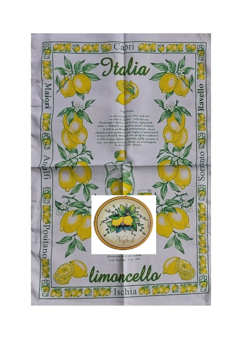 Torchon vaisselle citron 85 x 55 cm et soucoupe céramique AMULET SC1