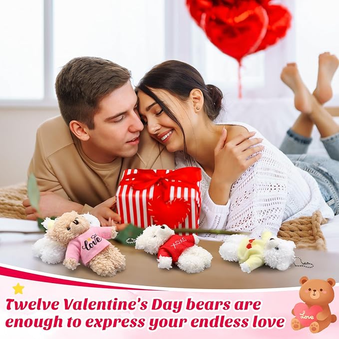 24 Ositos de Peluche Mini para San Valentín, 13 cm, Suaves y Personalizables miniatura 2