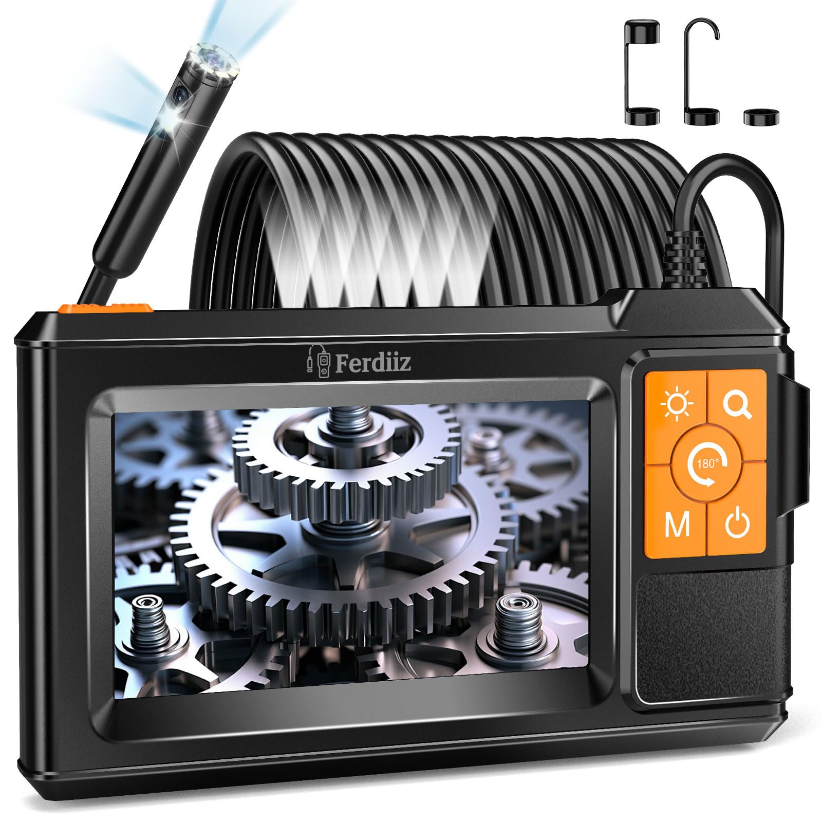 Double Lens Endoscope Camera with Light, Ferdiiz 1080P HD