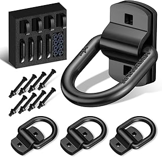 1/2" Trailer D Rings Tie Down Anchors 4 Pack Heavy Duty Black Steel Bolt-On