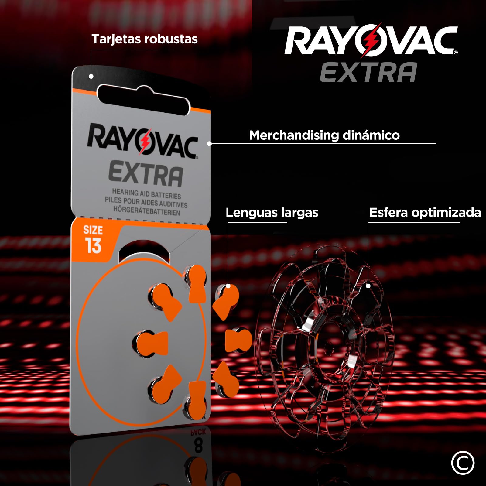 120 Pila para Audífonos Rayovac Extra 13. 15 Pack de 8 Unidades Baterías de Audífono