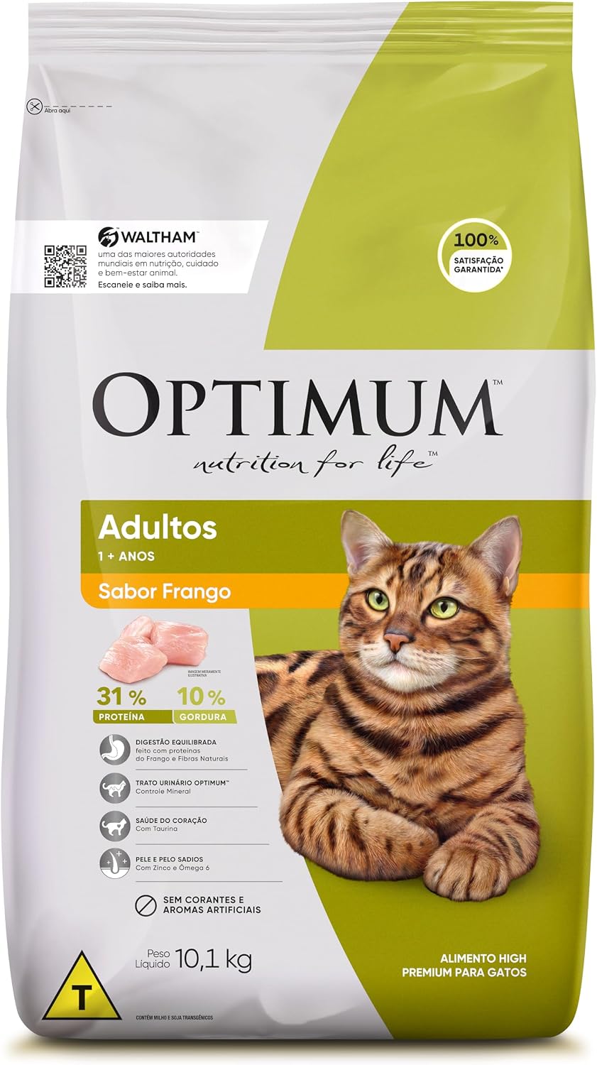 Ração Optimum para Gatos Adultos Sabor Frango 10,1kg