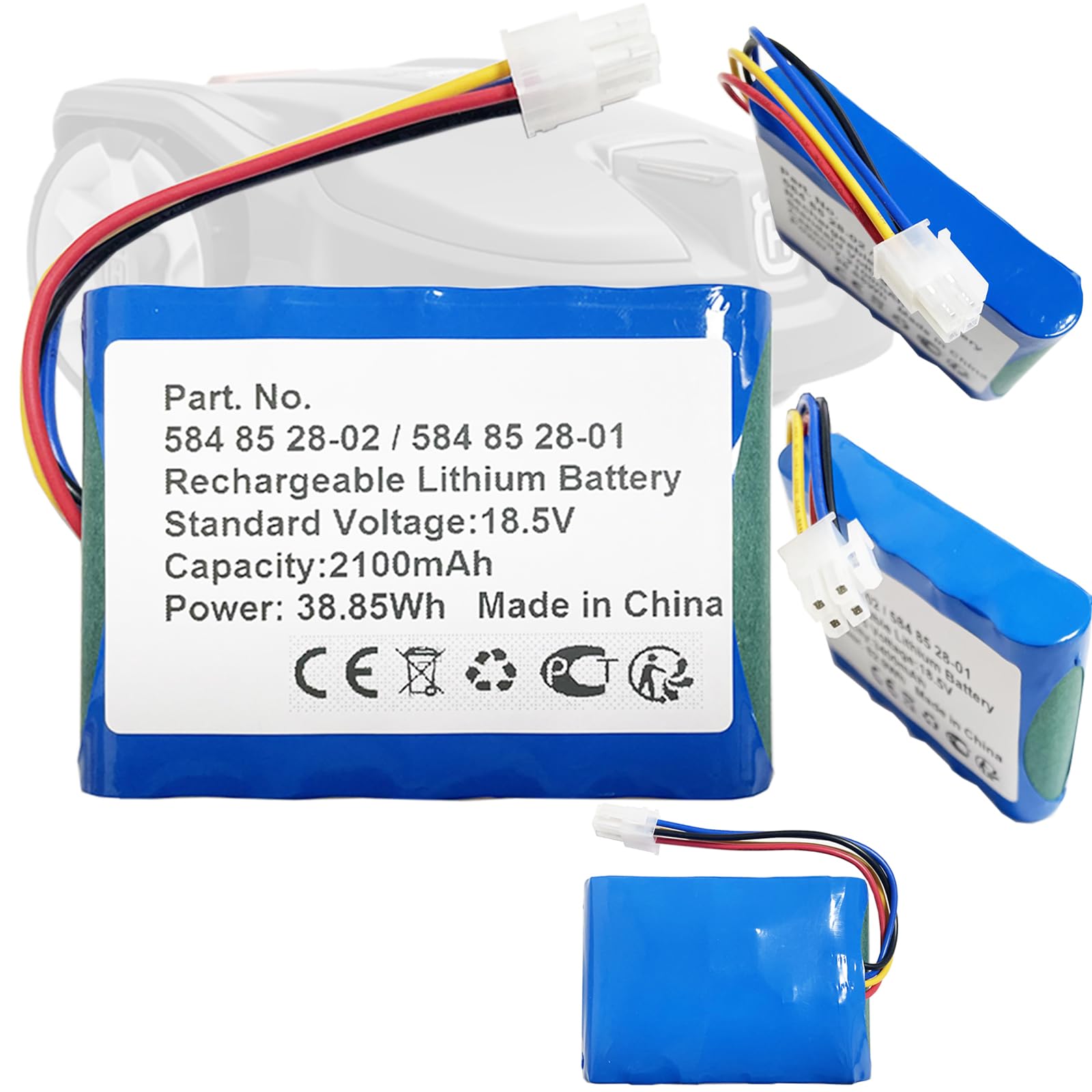 (18,5 V, 2100 mAh, 38,85 Wh) 584 85 28-02 Batterie de rechange compatible avec le robot tondeuse Husqvarna Automower 310, 315, 315X, ancienne version type 584 85 28-02