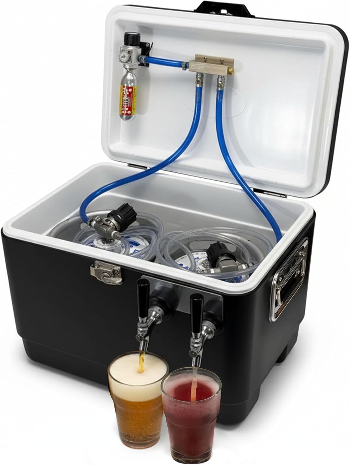 Coldbreak ColdOne Duo Portable Kegerator, (2) Two Gallon Kegs, Batch Craft Coctails, Easy Fill