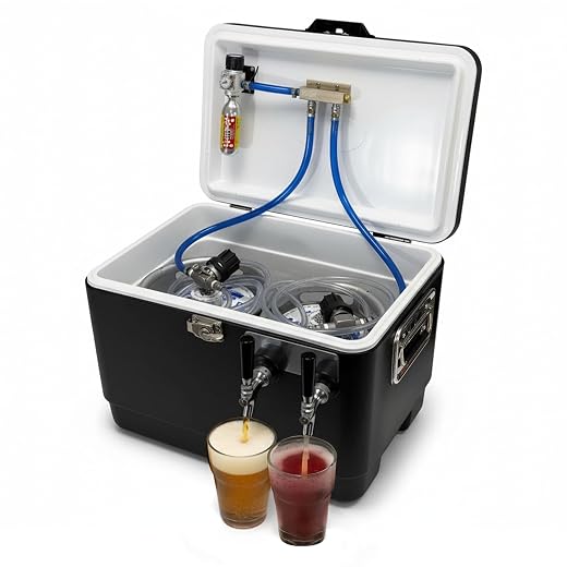 ColdOne Duo Portable Kegerator, (2) Two Gallon Kegs, Batch Craft Coctails, Easy Fill