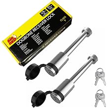 Big RED 2 Pack Hitch Lock Pin, 5/8 Inch Trailer Receiver Locking Pin for 2"/2.5" Receiver, Hitch Locks with Keys for Car, Truck and Tow,Class V