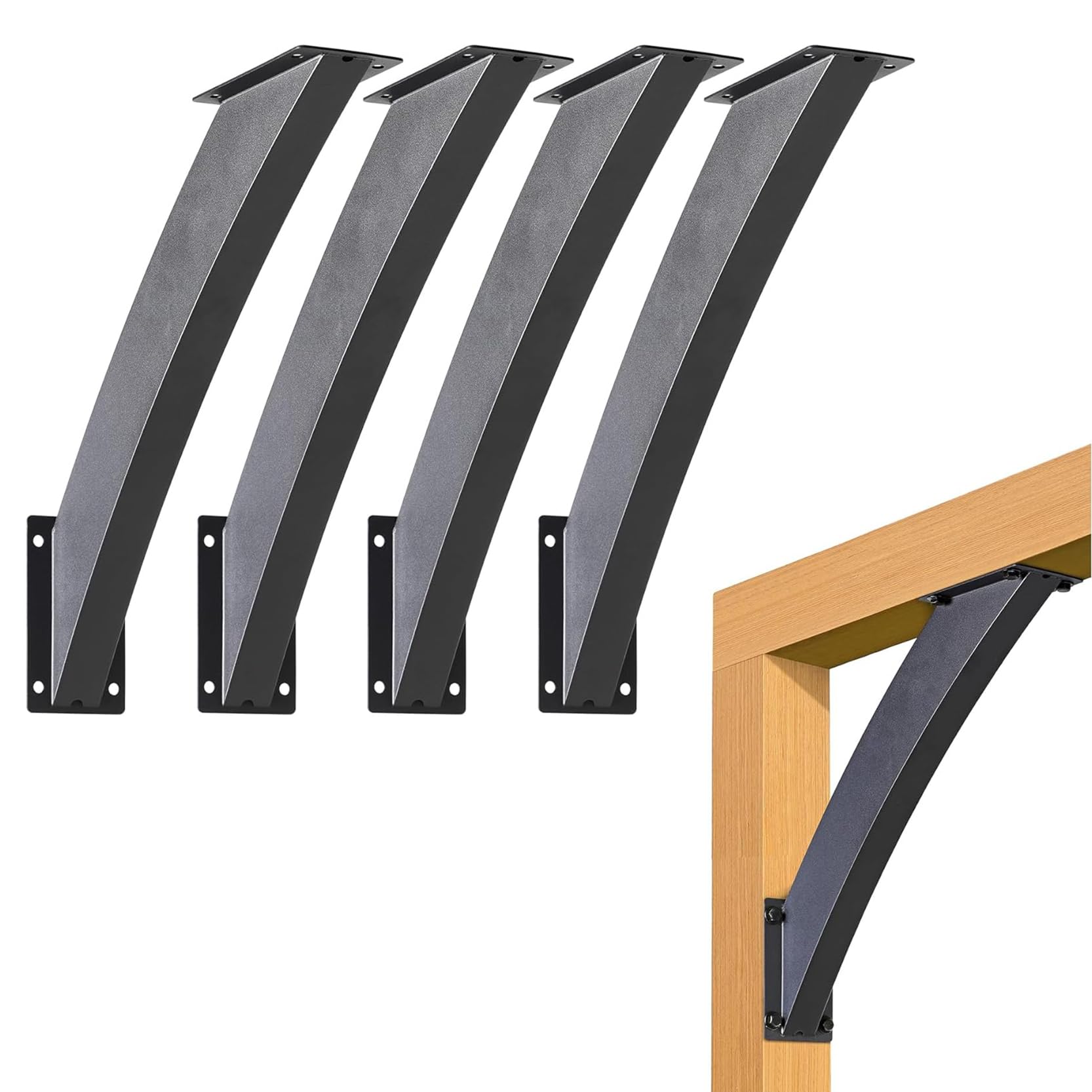 LQSYBHD Angle Corner Braces Inside Joint 45 Degree Angle Support Bracket Roof Riser Brackets for Gazebos Decks Porches Log Cabins And Other Wood Frame Degree Angle Pergola(Size:4pcs)