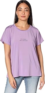 KOTON womens Sport Short Sleeve Round Neck Printed Detail Relax Cut Tshirt