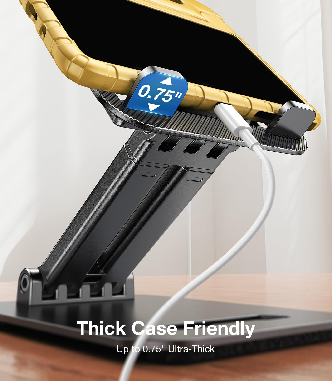 Regolabile Supporto Tablet per Telefono Da Tavolo in Metallo Pieghevole 4-15.9" iPad Samsung iPhone