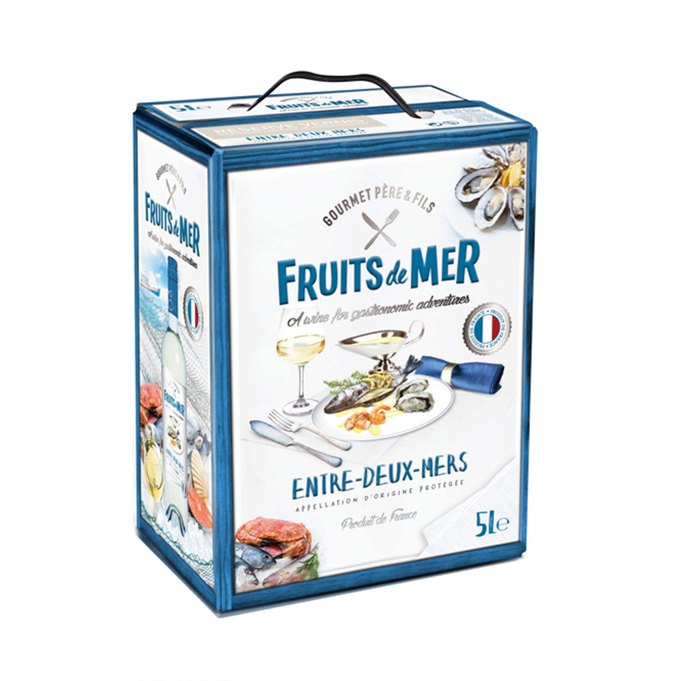 Gourmet Père & Fils - Fruits De Mer - Sauvignon Blanc, Sémillon - Weißwein aus Frankreich - Bag in Box BIB (1 x 5 l)