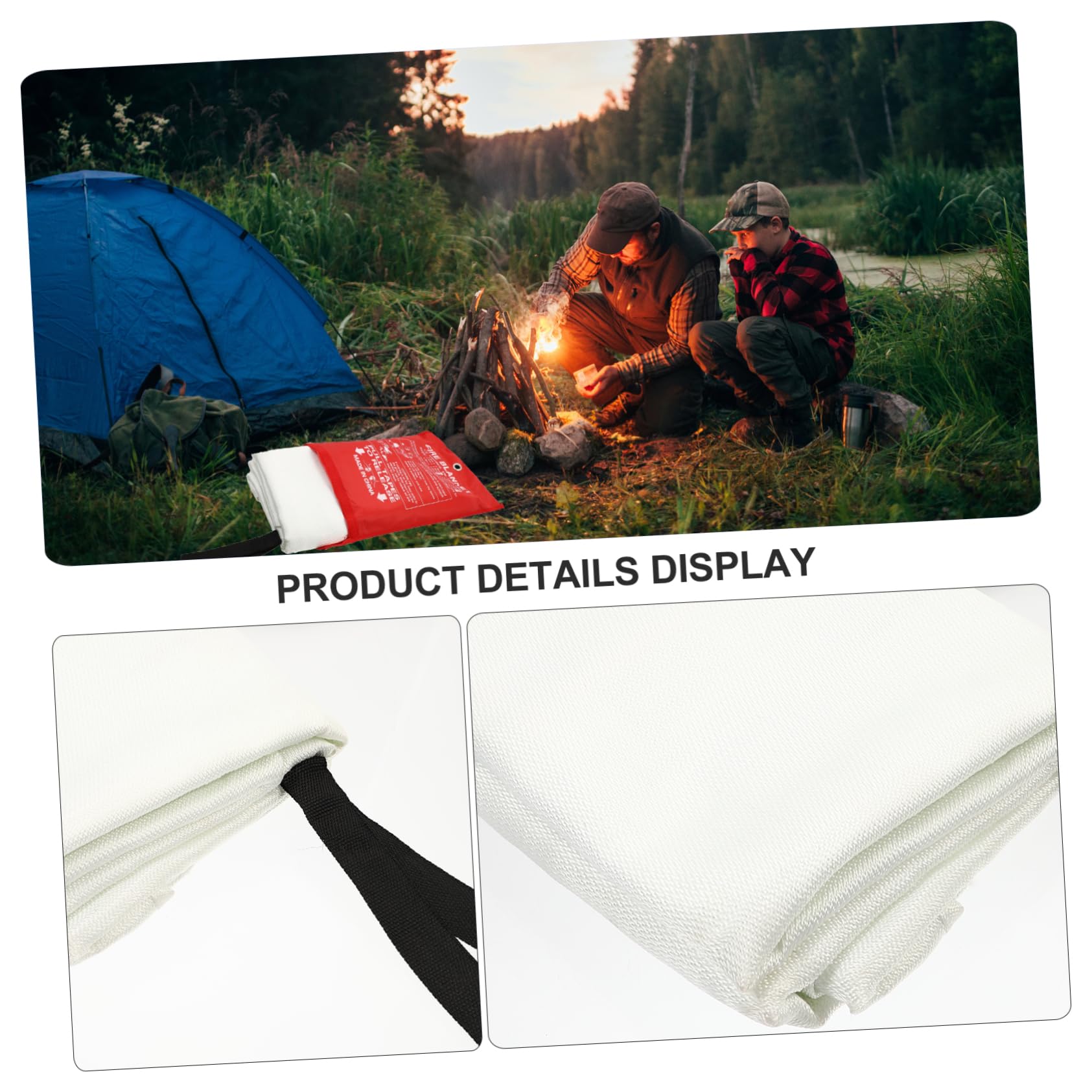 Manta Ignífuga de Emergencia 1.8x1.8m de Fibra de Vidrio Ligera Resistente para Protección contra Incendios en Cocina y Camping