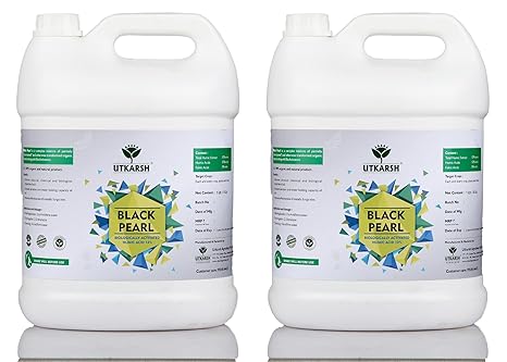Utkarsh Black Pearl - L (Biologically Activated Liquid Humic Acid 12% and 3% Fulvic Acid), Biostimulant (10 Liter; Pack of 2 of 5 Litre)