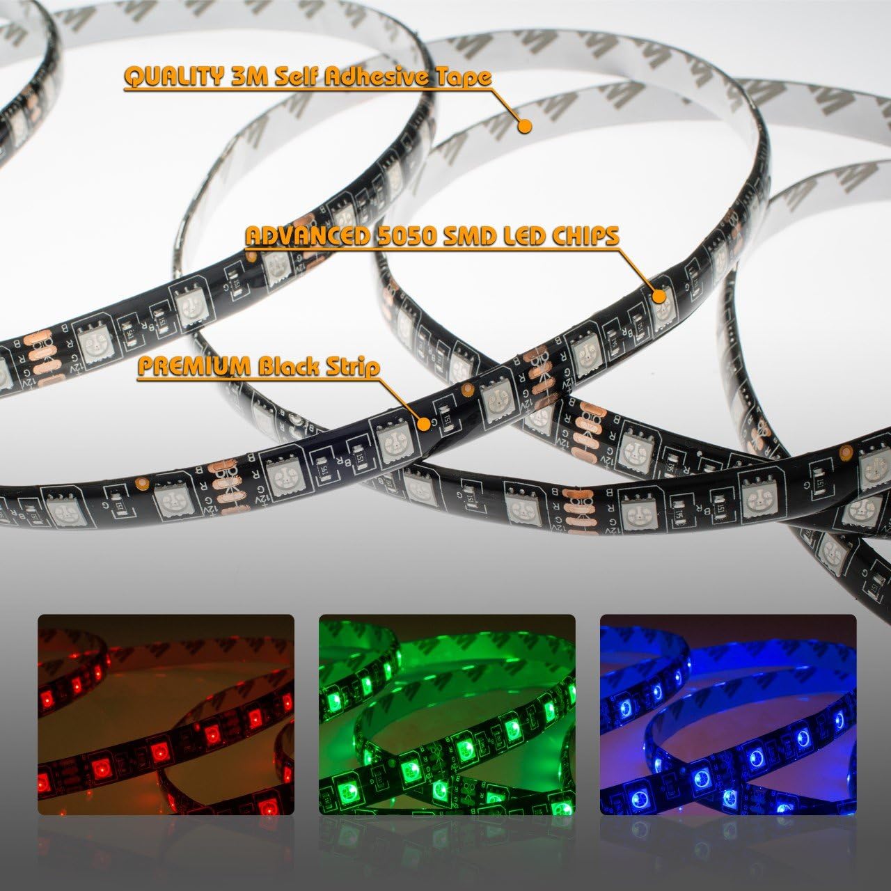 20M 5050SMD RGB LED Strip Light Kit 44 Key Remote 2 Outlet 5A Power Combo