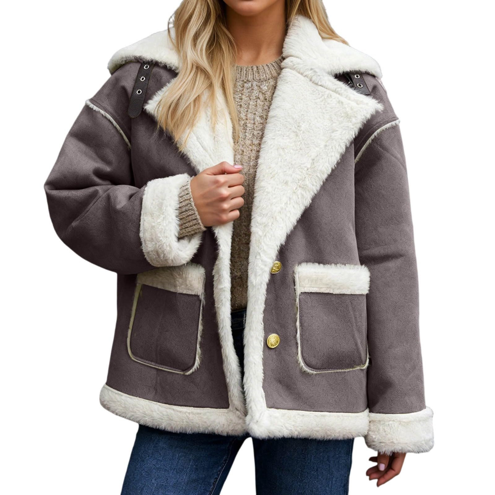 Generisch Cappotto invernale 2026 con fodera in pile, isolante, pesante e caldo, a maniche lunghe, per attività all'aperto in condizioni climatiche fredde, abbigliamento quotidiano