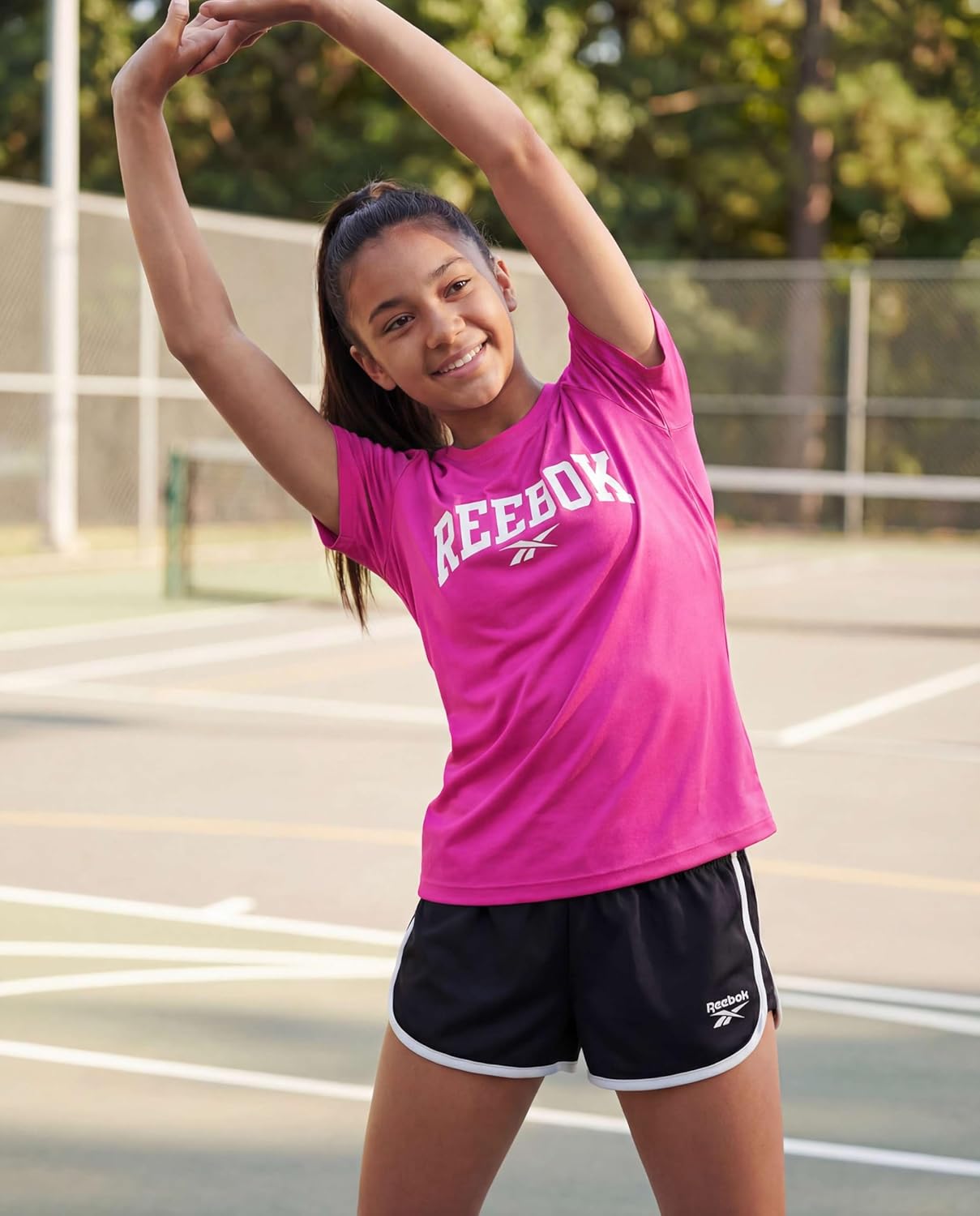 Reebok 3 Pack: Girls Dry Fit T Shirts Athletic Short Sleeve Sports Tops Active Tee Shirt for Kids Teens Tweens (Sizes 6-16)