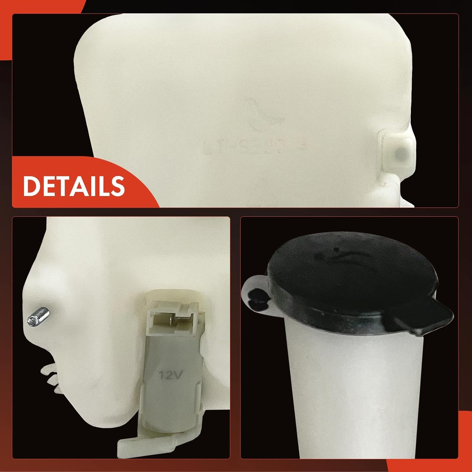 A-Premium Windshield Washer Reservoir Tank Assembly Compatible with Select Suzuki Models - Swift 1995-2001 - with Pump & Cap & Hose &Filler Neck