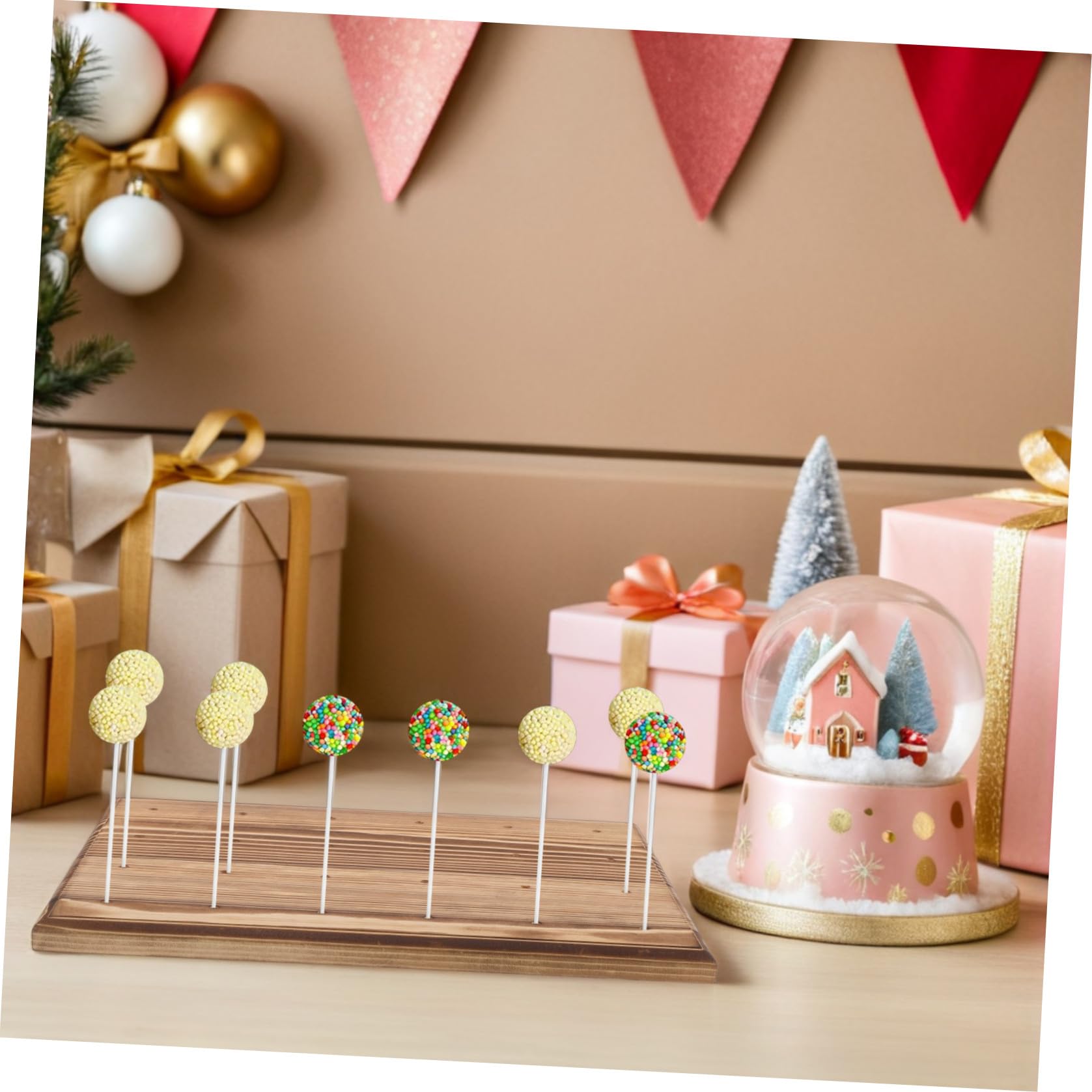 Toyvian Espositore Stabile Design a 24 Fori in Legno Naturale ed per Cake per Matrimoni e Tavoli Dolci e Sacchetti