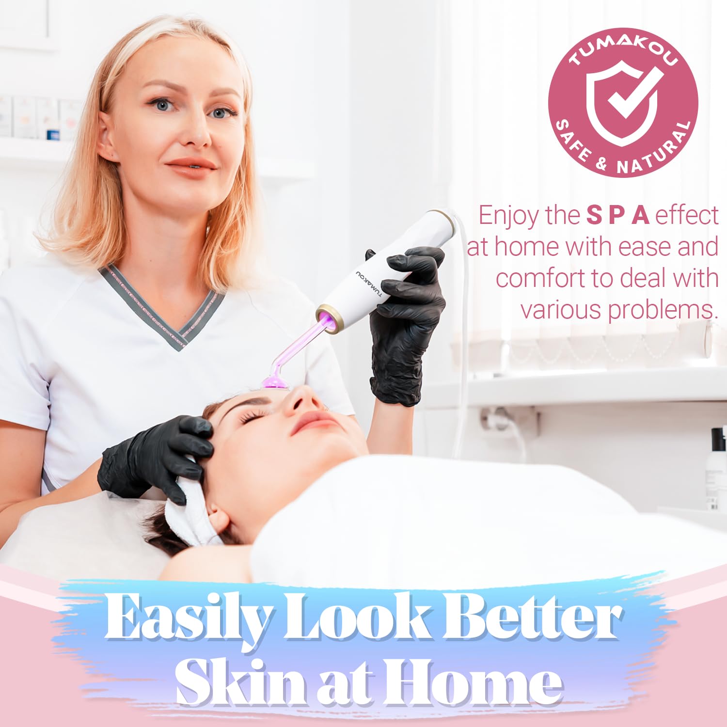 High Frequency Facial Machine - TUMAKOU Portable Handheld High Frequency Wand with 6 Pcs Violet Tubes for Face Home Use Device - Image 6