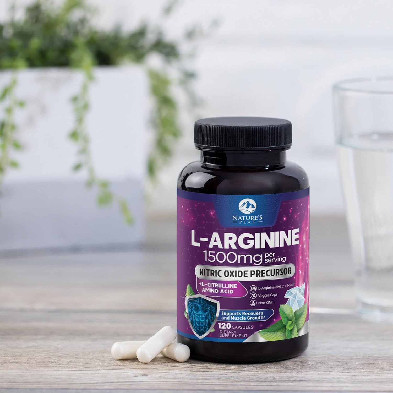 L-Arginine Complex 1500mg - 3X Strength L-Agrinine & L-Citrulline Supplement - Premium Heart Health & Muscle Supporting Nitric Oxide Booster & Energy Blend - for Men & Women Bottled USA - 120 Capsules - Image 9