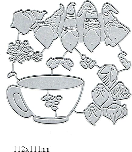 Miniatura 2 de DDeehs 5Pcs Little Santa Metal Die Cuts,Merry Snata Snowflake Cup Cutting Dies Cut Stencils DIY Scrapbooking Album Decorative Embossing Paper for