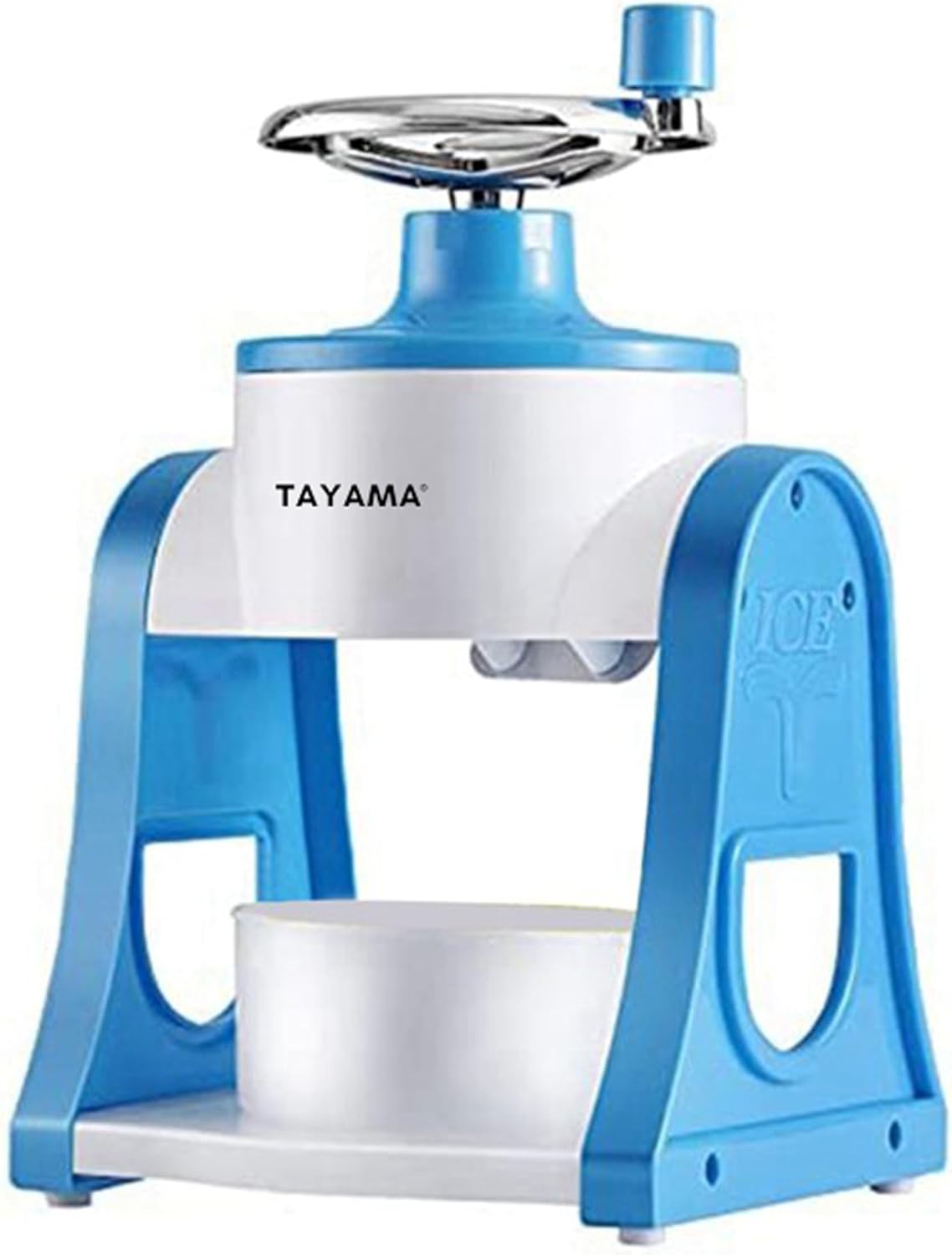 TAYAMA Shave Ice Snow Cone Maker Ice Shaver with Manual Hand Crank, Non-Electric