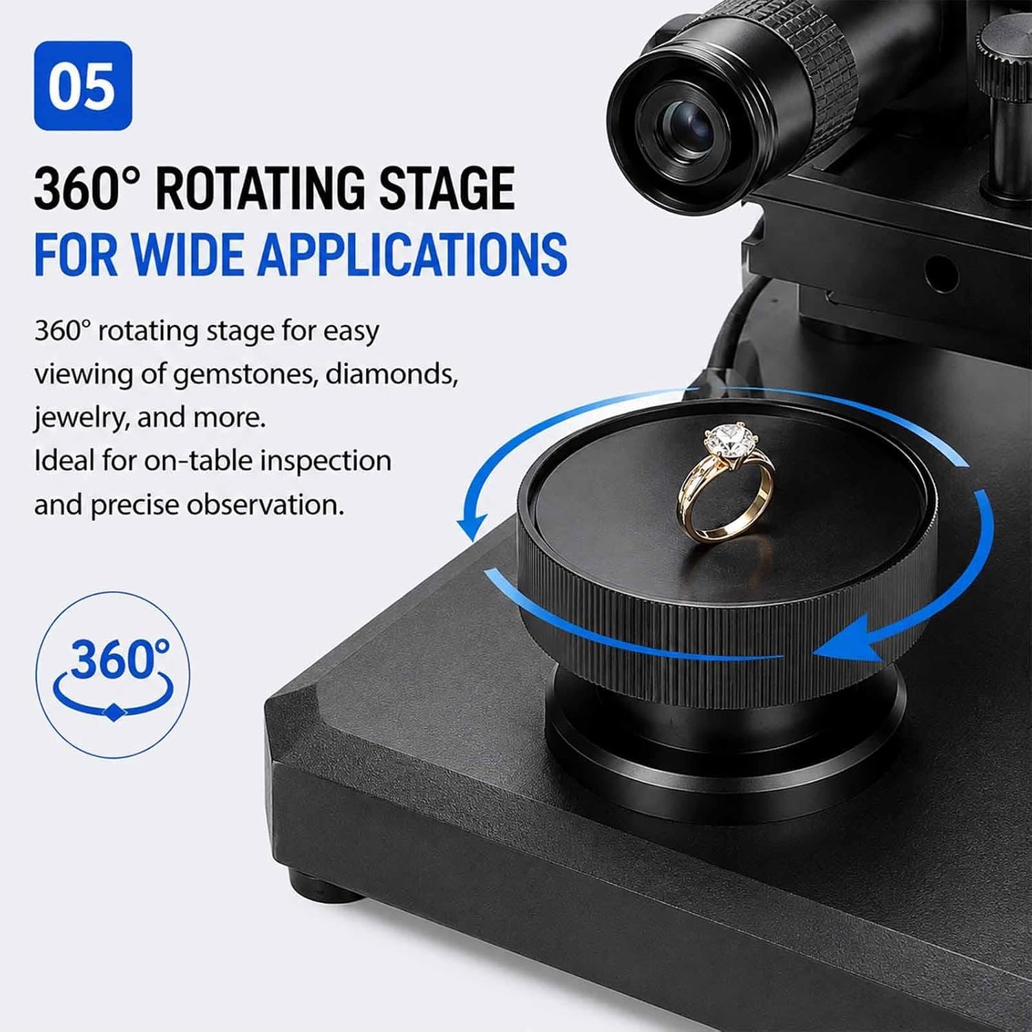 Diamond Girdle Microscope, 7Inch Digital Diamond Girdle Viewer, Gem Tester