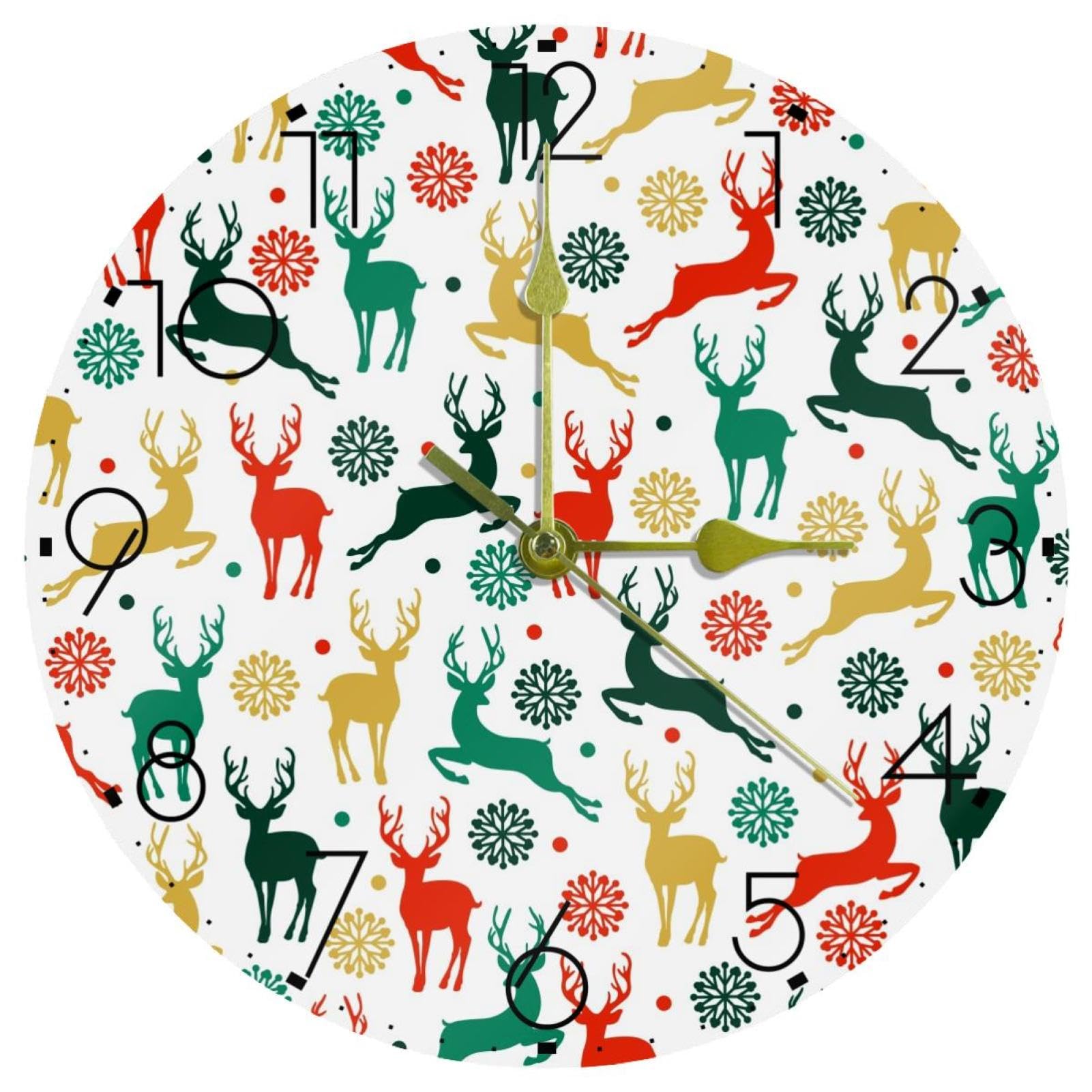 Horloge murale de cuisine au motif cerf pour décorer la salle de classe
