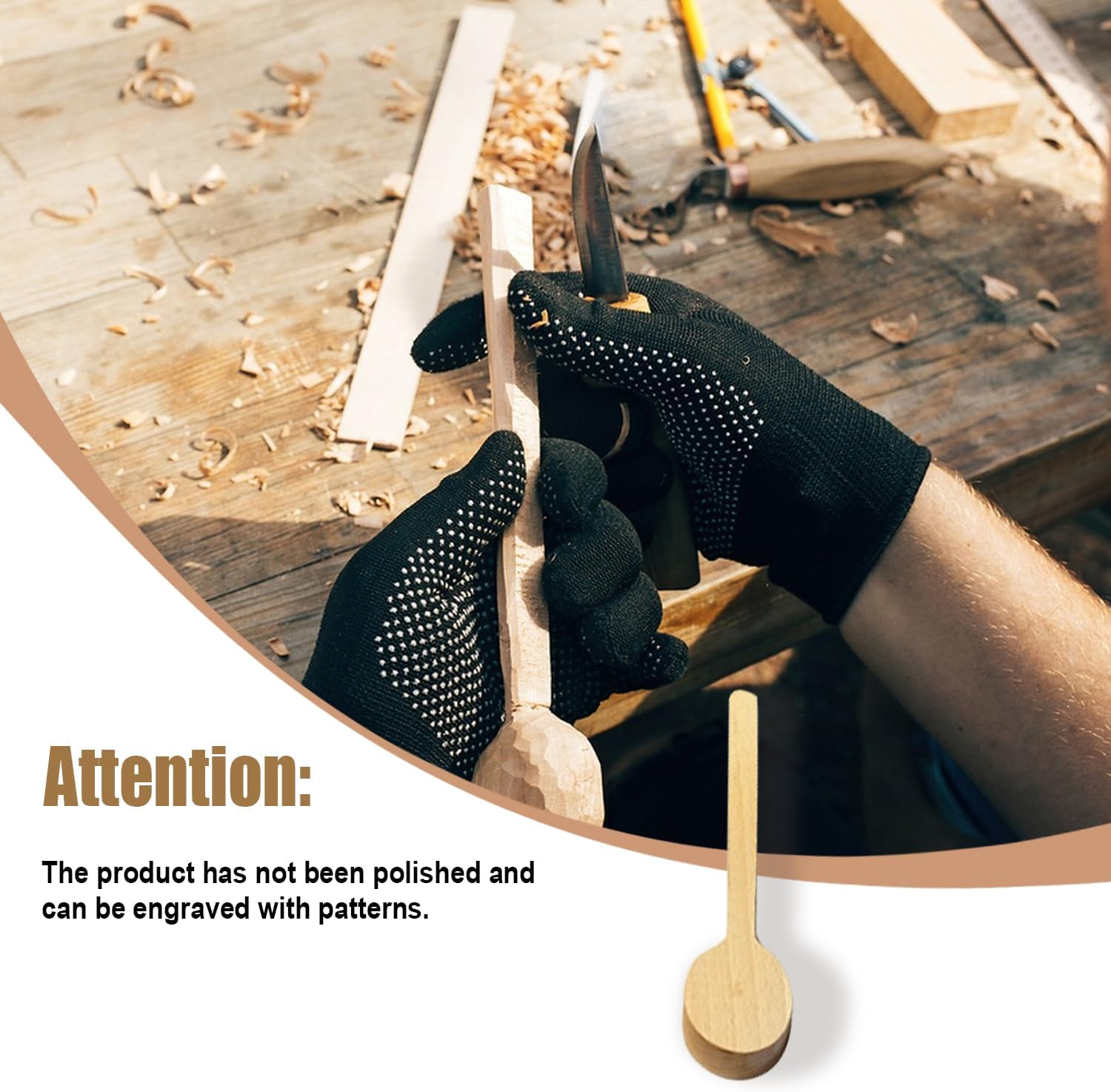 Unfinished Wood Carving Spoon Kit - 8 PCS Wooden Spoon Blanks for Whittling