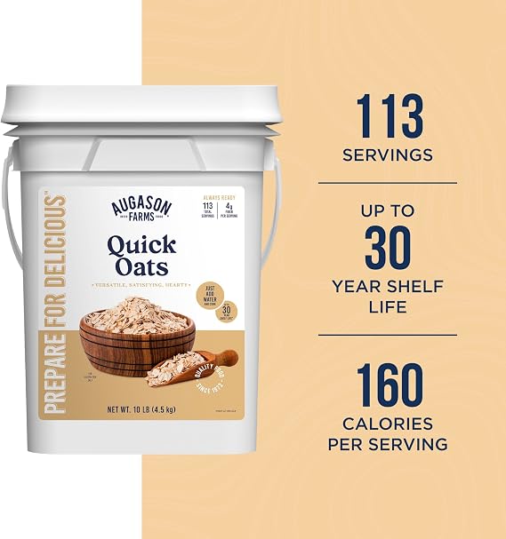 Las Granjas de augason Regular Rolled Avena Emergencia Almacenamiento Alimentos