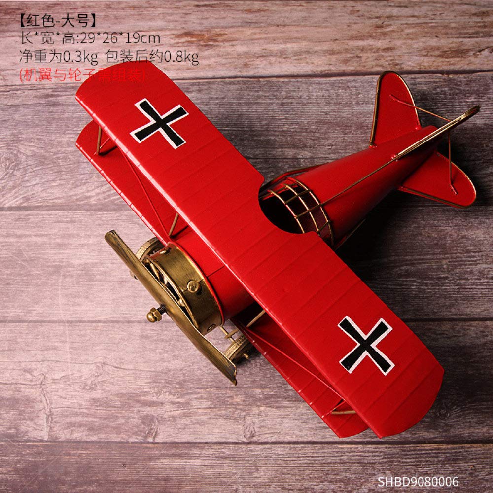 Fer avion statue rouge artisanat de collection et figurines pour décoration maison