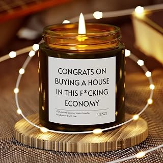Ceebrate Buyg a House This Tough Economy with Our Scented Cande Perfect Housewag Gift, New Homeowner Present, Idea for New House Owners, Congrats on Your