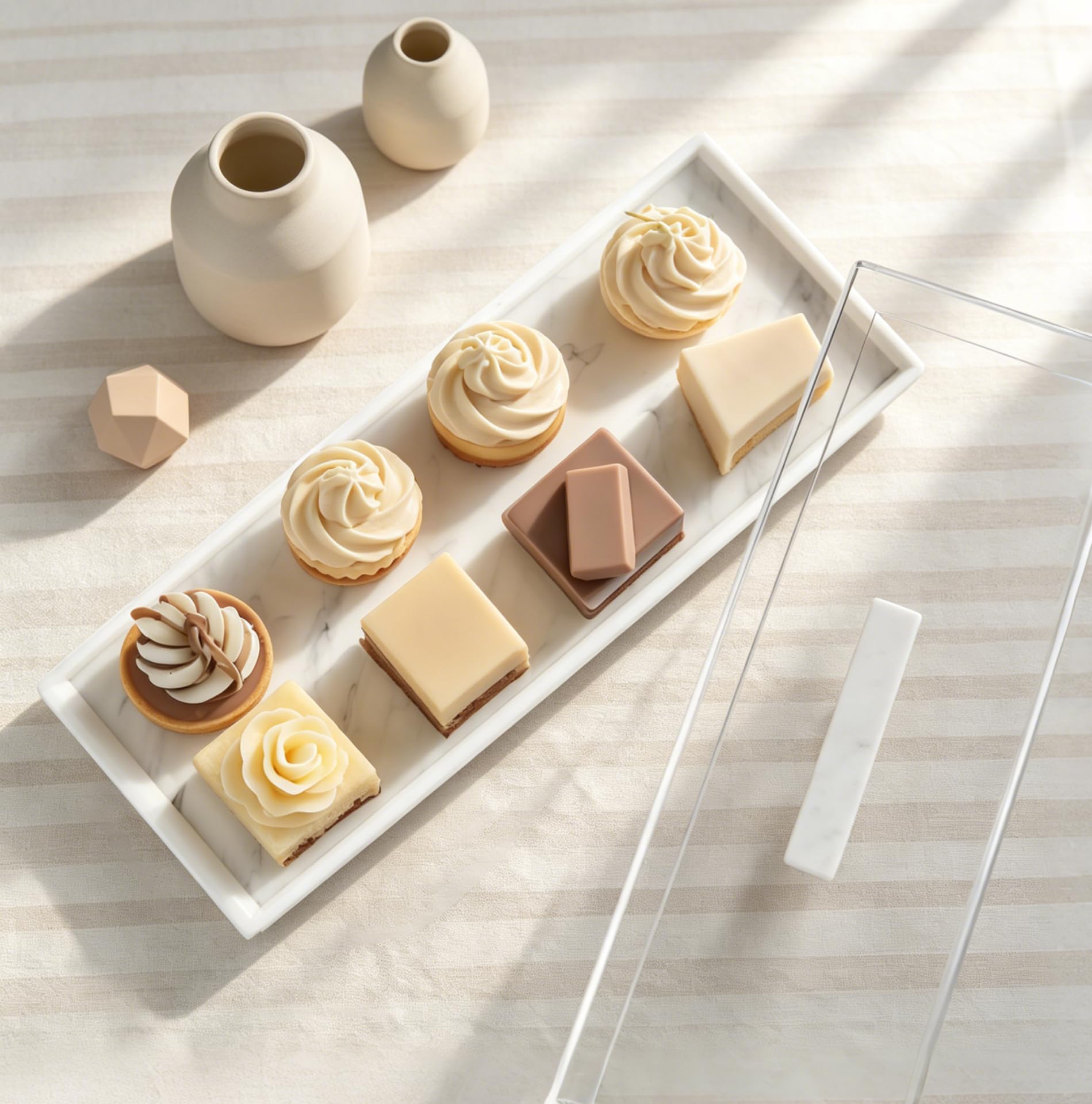Bandeja rectangular acrílica para tartas, soporte multifuncional para tartas con tapa de cubierta, bandeja para servir postres para fiestas, hogar, cocina, regalo
