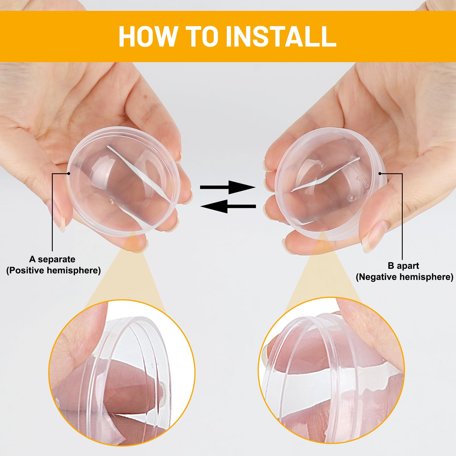 Boule Transparente Remplissable, Boule Plastique Transparente Remplissable, Boules en Plastique à remplir, Boules en Plastique Transparentes, pour Arbre de Noël et Décoration de Fête, 12 pièces