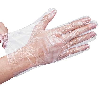 200 Pcs Disposable Food Prep Gloves, Plastic Food Safe Disposable Gloves for Cooking, Hair Coloring, Dishwashing, Food Handling, One Size Fits Most