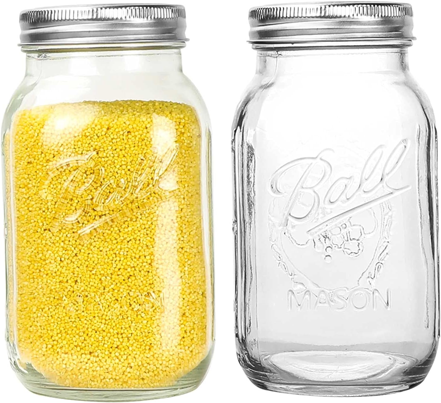 Bedoo Regular Mouth Mason Jars 32 oz2 Pack Glass Canning