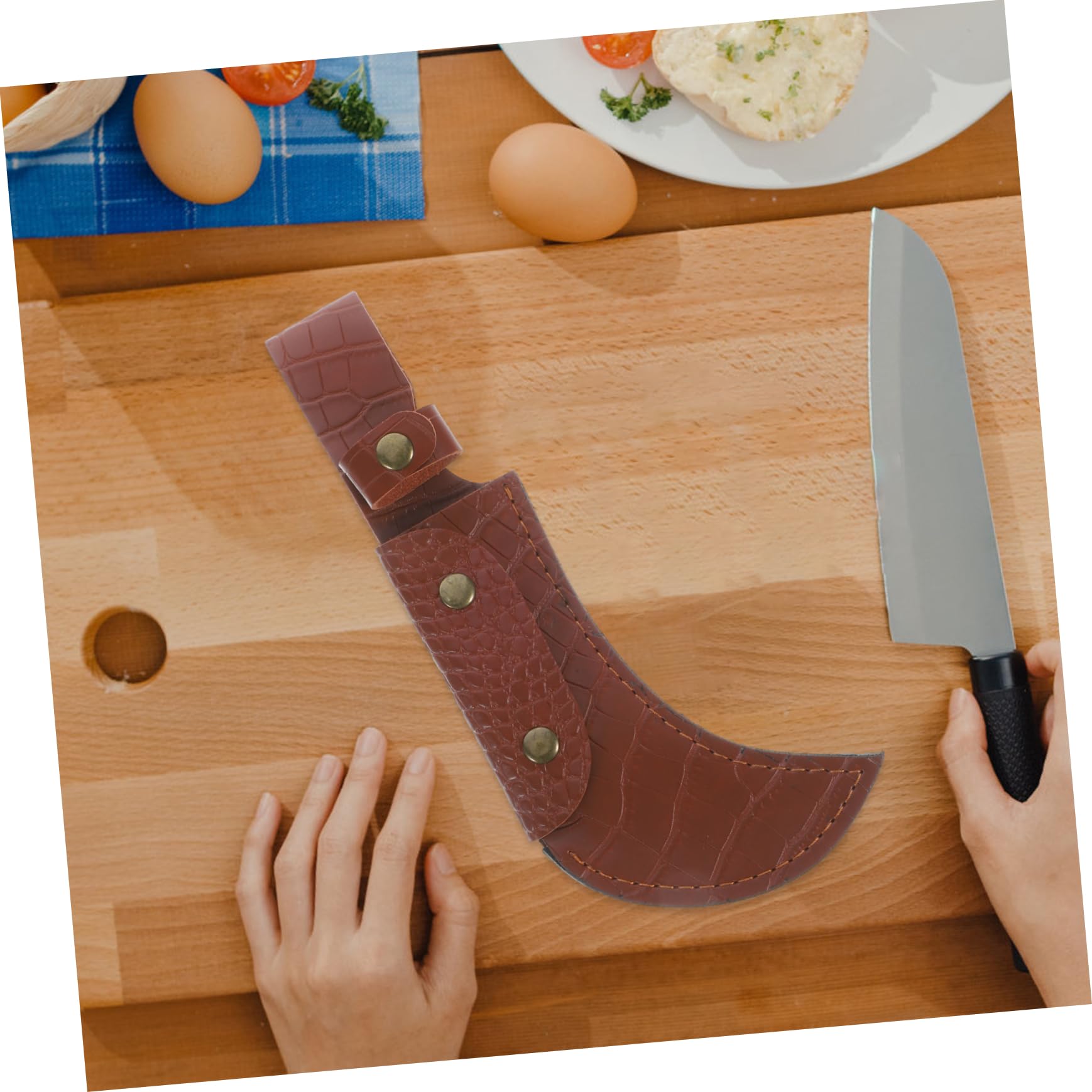 Amosfun 5st Gesetzt Universeller Messerschutz Gartenschere Tasche Küchenmesserschutz Kartenhüllen Kochmesserschutz Fruchtschützer Kochscheide Beilabdeckung Klingenschutz Leder Brown