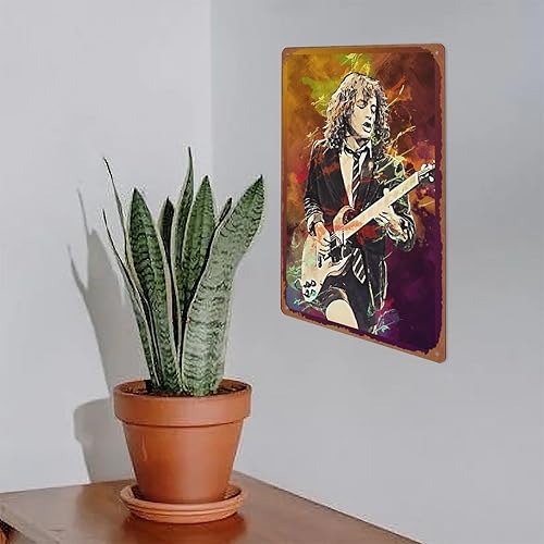 Miniatura 5 de Artist1 Angus Young - Cartel de metal para decoración de pared, 12 x 8 pulgadas